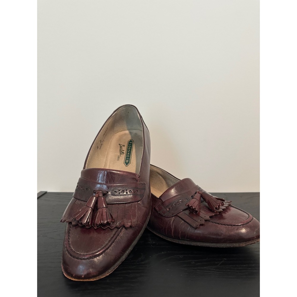 Florsheim Barletta Brown Leather Tassel Kiltie Loafers Italy Womens 8D